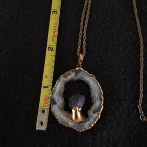 BoHo 24 inch amethyst and geode necklace